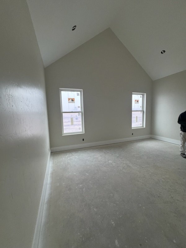 Cathedral ceiling drywall finish