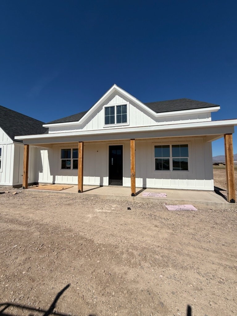 Modern white farmhouse exterior paint