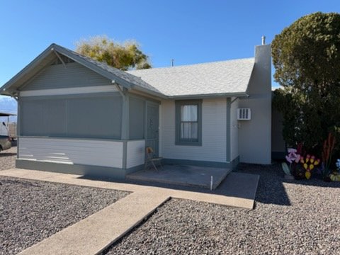 Grey painted cottage