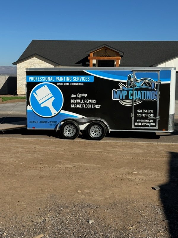 MVP Coatings branded trailer — licensed, bonded, insured